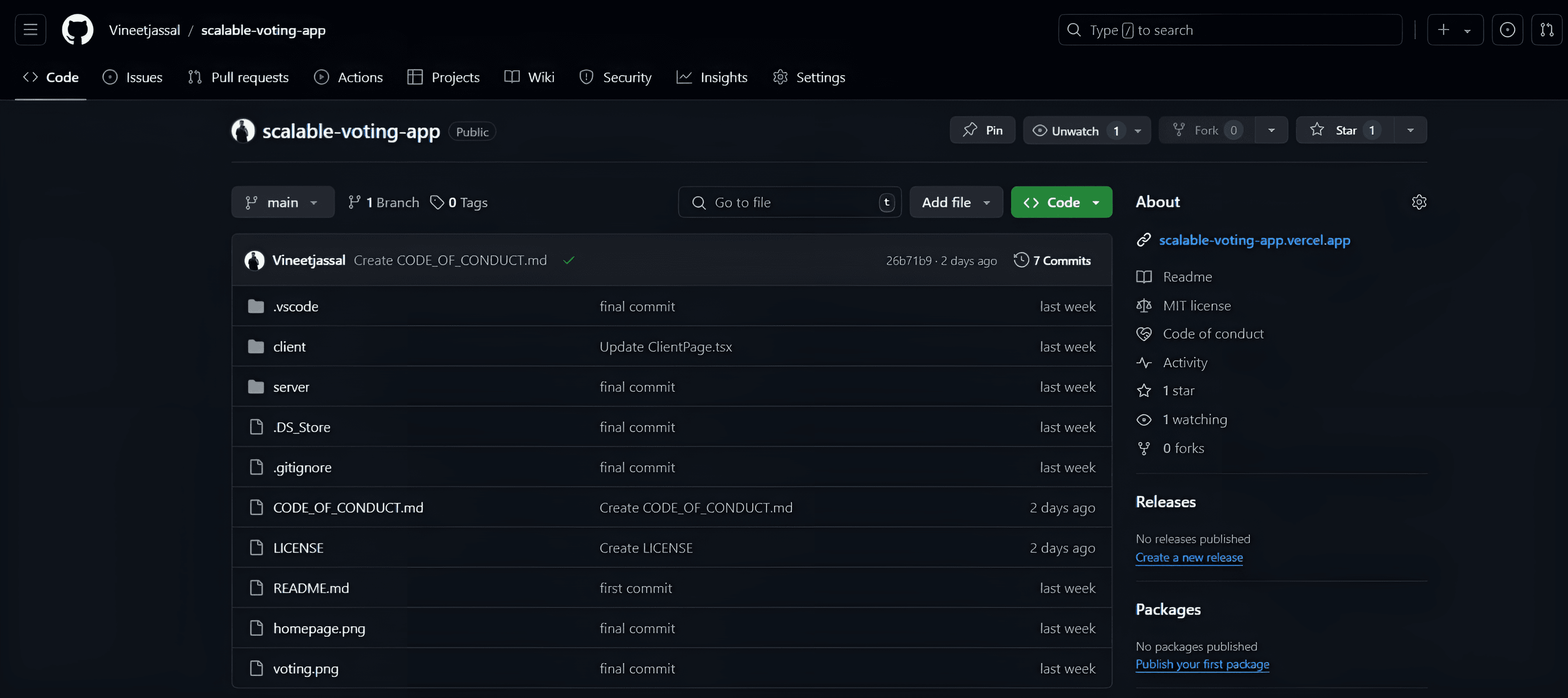 GitHub Screenshot